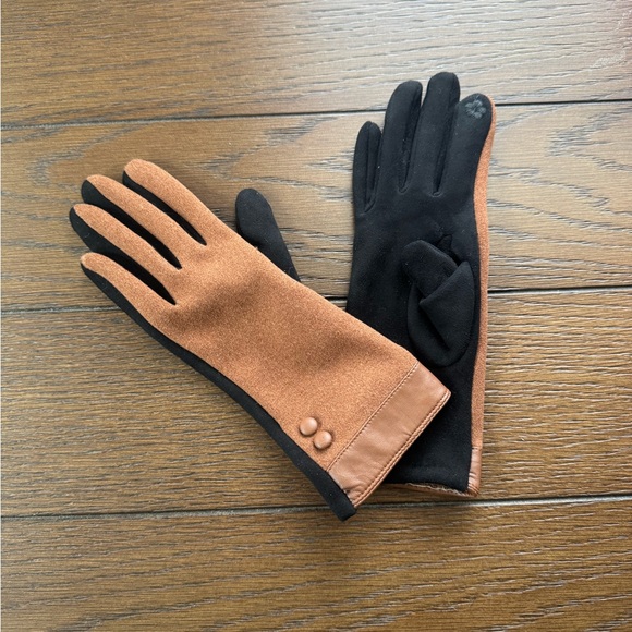 Stylish Black and Brown Gloves - Picture 5 of 6